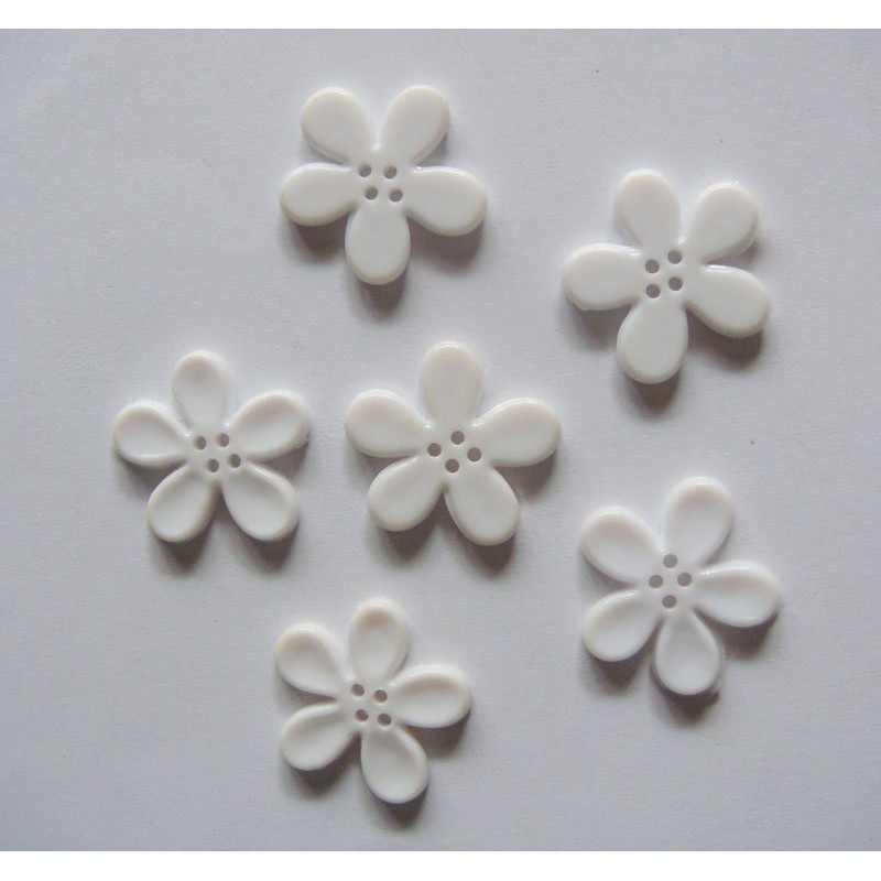 Buy Plastic Flower Buttons - White online in India at best prices at HNDMD