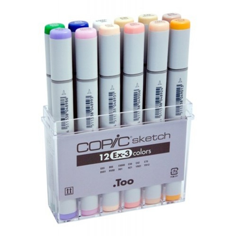 Buy Copic Sketch Marker (EX 3) - Set of 12 Color online in India at